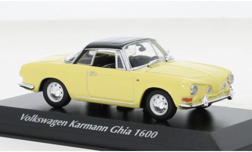 Miniature Volkswagen Karmann 1/43 Maxichamps Ghia 1600 jaune/noire 1966 Volkswagen Karmann 1/43 Maxichamps Ghia 1600 jaune/noire 1966 miniature