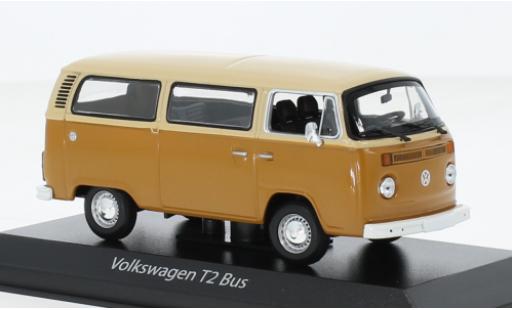 Miniature Volkswagen T2 1/43 Maxichamps bus beige/brun 1972 Volkswagen T2 1/43 Maxichamps bus beige/brun 1972 miniature