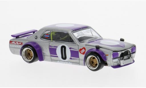 Miniature Nissan Skyline 1/64 Mini GT 2000 GT-R (KPGC10) violette/grise 1969 1:64 Nissan Skyline 1/64 Mini GT 2000 GT-R (KPGC10) violette/grise 1969 1:64 miniature