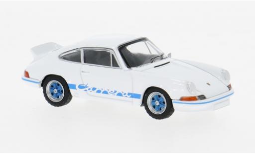 Miniature Porsche 911 1/64 Mini GT Carrera RS 2.7 blanche/bleue 1:64 Porsche 911 1/64 Mini GT Carrera RS 2.7 blanche/bleue 1:64 miniature