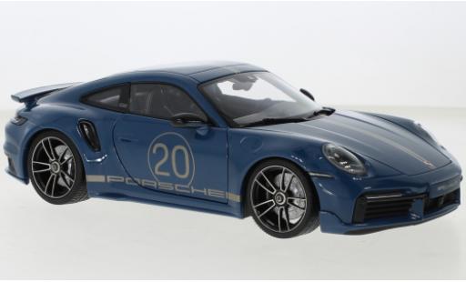 Miniature Porsche 992 Turbo s 1/18 Minichamps 911  Turbo S Sport Design bleue 2021 Porsche 992 Turbo s 1/18 Minichamps 911  Turbo S Sport Design bleue 2021 miniature