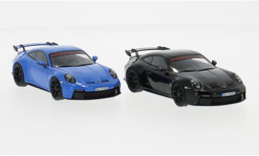 Miniature Porsche 992 GT3 1/43 Minichamps 2er Set: 911  bleue/noire Sport Auto Collection 2021 1:43 Porsche 992 GT3 1/43 Minichamps 2er Set: 911  bleue/noire Sport Auto Collection 2021 1:43 miniature