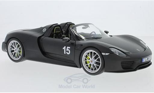 Miniature Porsche 918 1/18 Minichamps Spyder matt-noire 2015 Weissach-Package Porsche 918 1/18 Minichamps Spyder matt-noire 2015 Weissach-Package miniature