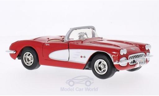 Miniature Chevrolet Corvette 1/24 Motormax (C1) rouge/blanche 1959 Chevrolet Corvette 1/24 Motormax (C1) rouge/blanche 1959 miniature