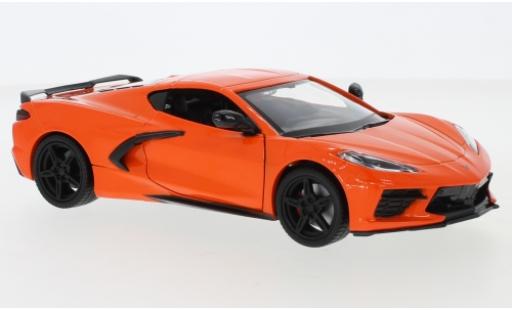 Miniature Chevrolet Corvette 1/24 Motormax C8 Stingray metallise orange 2020 Chevrolet Corvette 1/24 Motormax C8 Stingray metallise orange 2020 miniature