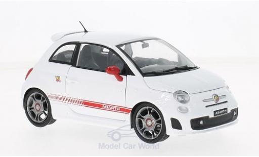 Miniature Fiat 500 F 1/24 Motormax Abarth blanche/rouge 2008 Fiat 500 F 1/24 Motormax Abarth blanche/rouge 2008 miniature