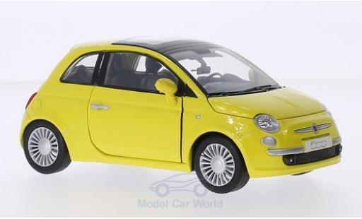 Miniature Fiat 500 L 1/24 Motormax jaune 2007 Fiat 500 L 1/24 Motormax jaune 2007 miniature