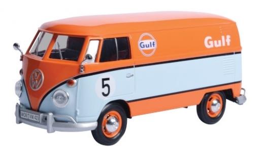 Miniature Volkswagen T1 1/24 Motormax Delivery Van orange/bleue Gulf fourgon No.5 Volkswagen T1 1/24 Motormax Delivery Van orange/bleue Gulf fourgon No.5 miniature