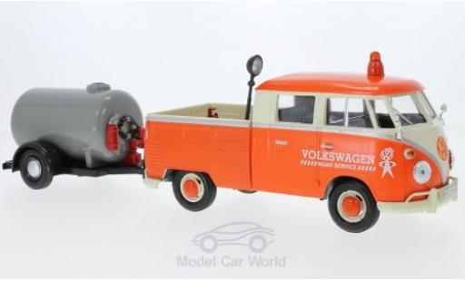 Miniature Volkswagen T1 B 1/24 Motormax Doppelkabine orange/beige mit Tankanhänger Volkswagen T1 B 1/24 Motormax Doppelkabine orange/beige mit Tankanhänger miniature