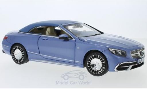 Miniature Mercedes Classe S 1/18 Norev Maybach S650 Cabriolet metallise bleue 2018 SoftTop liegt ein Mercedes Classe S 1/18 Norev Maybach S650 Cabriolet metallise bleue 2018 SoftTop liegt ein miniature