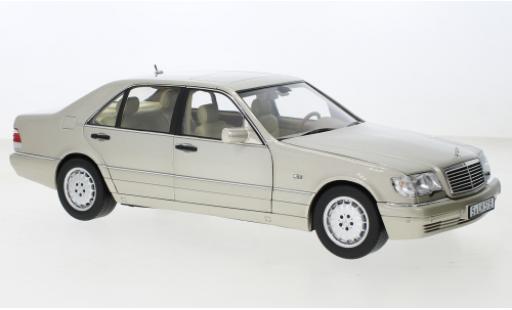Miniature Mercedes Classe S 1/18 Norev S 600 (W140) metallise beige clair 1997 Mercedes Classe S 1/18 Norev S 600 (W140) metallise beige clair 1997 miniature