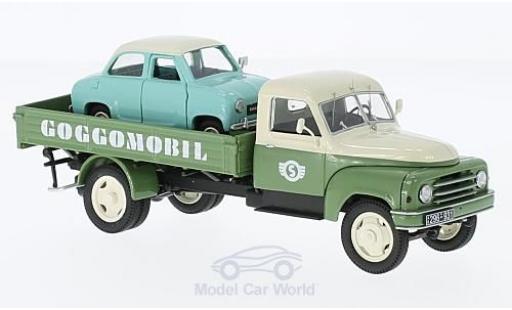 Miniature Hanomag L28 1/43 Schuco Pritsche Goggomobile Service mit Goggomobile Hanomag L28 1/43 Schuco Pritsche Goggomobile Service mit Goggomobile miniature