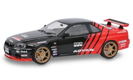 Miniature Nissan Skyline 1/18 Solido GT-R (R34) noire/rouge RHD Advan 1999 Nissan Skyline 1/18 Solido GT-R (R34) noire/rouge RHD Advan 1999 miniature