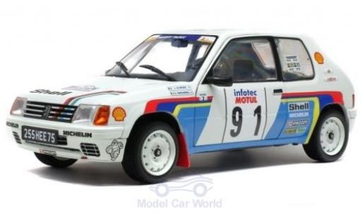 Miniature Peugeot 205 1/18 Solido Rallye No.91 Rallye WM Rallye Tour de Corse 1989 J.Le Bihan/S.Kervarrec Peugeot 205 1/18 Solido Rallye No.91 Rallye WM Rallye Tour de Corse 1989 J.Le Bihan/S.Kervarrec miniature