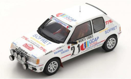 Miniature Peugeot 205 1/43 Spark GTI 1.9 No.21 Rallye WM Rallye Monte Carlo 1988 J.-P.Ballet/M.-C.Lallement Peugeot 205 1/43 Spark GTI 1.9 No.21 Rallye WM Rallye Monte Carlo 1988 J.-P.Ballet/M.-C.Lallement miniature