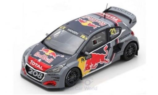 Miniature Peugeot 208 1/43 Spark WRX No.21 Team Total Red Bull World RX Belgien 2018 T.Hansen Peugeot 208 1/43 Spark WRX No.21 Team Total Red Bull World RX Belgien 2018 T.Hansen miniature
