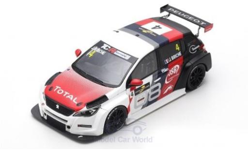 Miniature Peugeot 308 1/43 Spark TCR No.4 TCR Europe Spa-Francorchamps 2018 J.Briche Peugeot 308 1/43 Spark TCR No.4 TCR Europe Spa-Francorchamps 2018 J.Briche miniature