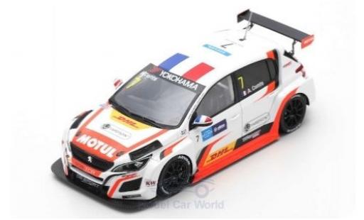 Miniature Peugeot 308 1/43 Spark TCR No.7 DG Sport Competition Race WTCR Macau Guia Race 2018 A.Comte Peugeot 308 1/43 Spark TCR No.7 DG Sport Competition Race WTCR Macau Guia Race 2018 A.Comte miniature