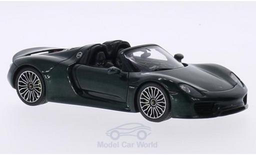 Miniature Porsche 918 1/43 Spark Spyder metallise verte 2014 Targadach geöffnet Porsche 918 1/43 Spark Spyder metallise verte 2014 Targadach geöffnet miniature