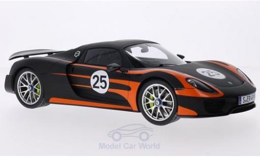 Miniature Porsche 918 1/18 Spark Spyder noire/orange Weissach-Paket Porsche 918 1/18 Spark Spyder noire/orange Weissach-Paket miniature