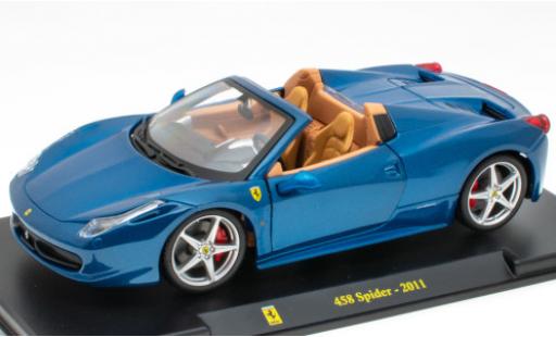 Miniature Ferrari 458 1/24 SpecialC Spider metallise bleue 2011 Ferrari 458 1/24 SpecialC Spider metallise bleue 2011 miniature