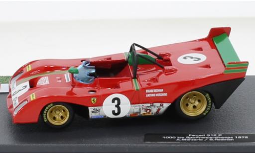 Miniature Ferrari 312 1/43 SpecialC P RHD No.3 1000 Km Spa Francorchamps 1972 Ferrari 312 1/43 SpecialC P RHD No.3 1000 Km Spa Francorchamps 1972 miniature