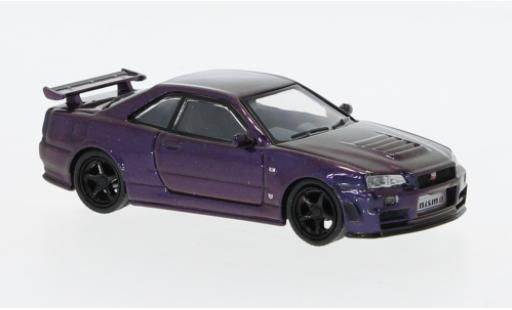 Miniature Nissan Skyline 1/64 Tarmac Works GT-R (R34) Nismo Z-Tune metallise violette Nissan Skyline 1/64 Tarmac Works GT-R (R34) Nismo Z-Tune metallise violette miniature