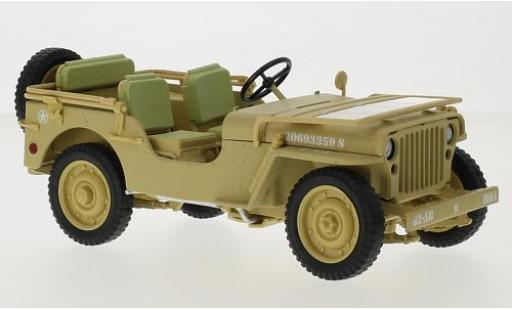 Miniature Jeep Willys 1/18 Triple 9 Collection matt-beige/blanche U.S. Army 1943 Casablanca Jeep Willys 1/18 Triple 9 Collection matt-beige/blanche U.S. Army 1943 Casablanca miniature
