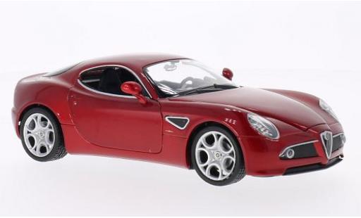 Miniature Alfa Romeo 8C 1/24 Welly Competizione metallise rouge Alfa Romeo 8C 1/24 Welly Competizione metallise rouge miniature
