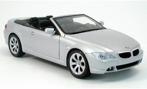 Miniature Bmw 645 1/18 Welly CI Cabriolet grise 2004 1:18 Bmw 645 1/18 Welly CI Cabriolet grise 2004 1:18 miniature