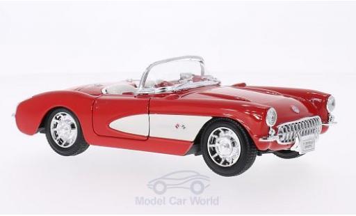 Miniature Chevrolet Corvette 1/24 Welly rouge/blanche 1957 Chevrolet Corvette 1/24 Welly rouge/blanche 1957 miniature