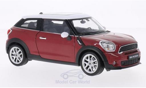 Miniature Mini Cooper 1/24 Welly S Paceman metallise rouge/blanche Mini Cooper 1/24 Welly S Paceman metallise rouge/blanche miniature