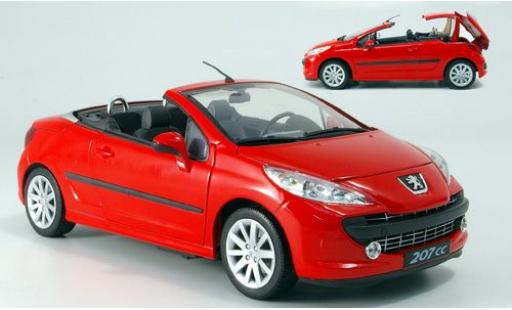 Miniature Peugeot 207 1/18 Welly CC rouge 1:18 Peugeot 207 1/18 Welly CC rouge 1:18 miniature