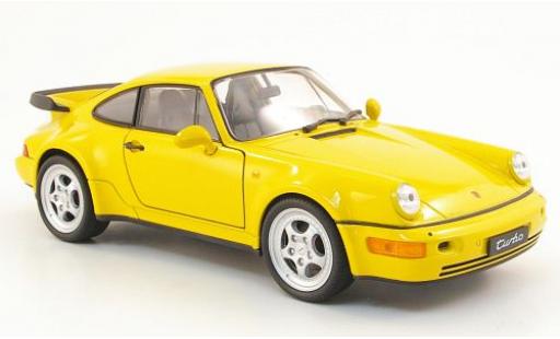 Miniature Porsche 964 Turbo 1/24 Welly 911  jaune 1:24 Porsche 964 Turbo 1/24 Welly 911  jaune 1:24 miniature