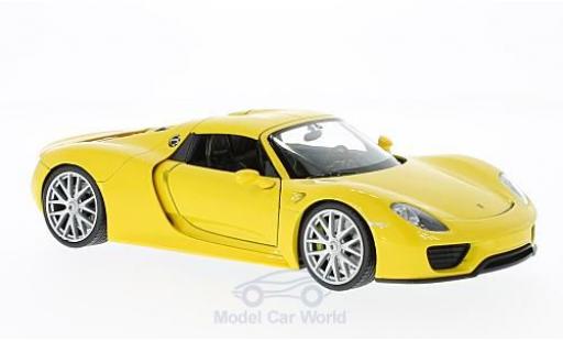 Miniature Porsche 918 1/24 Welly Spyder jaune Porsche 918 1/24 Welly Spyder jaune miniature