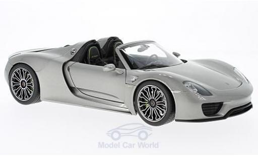 Miniature Porsche 918 1/18 Welly Spyder grise 2011 Porsche 918 1/18 Welly Spyder grise 2011 miniature