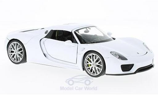 Miniature Porsche 918 1/24 Welly Spyder blanche geschlossen Porsche 918 1/24 Welly Spyder blanche geschlossen miniature