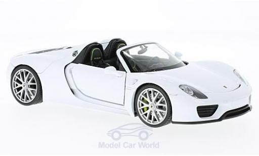Miniature Porsche 918 1/24 Welly Spyder blanche offen Porsche 918 1/24 Welly Spyder blanche offen miniature