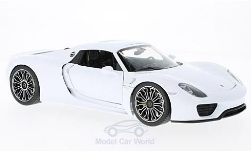 Miniature Porsche 918 1/18 Welly Spyder blanche/noire 2011 Hard Top ohne Vitrine Porsche 918 1/18 Welly Spyder blanche/noire 2011 Hard Top ohne Vitrine miniature