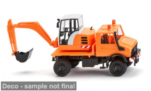 Miniature Mercedes Unimog 1/87 Wiking mit Bagger orange 1975 1:87 Mercedes Unimog 1/87 Wiking mit Bagger orange 1975 1:87 miniature