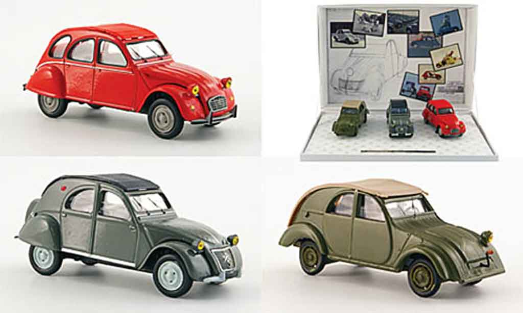 Miniature Citroen 2CV 1 43 Norev 3er Set 60 Jahre Nr.2 Voiture miniature