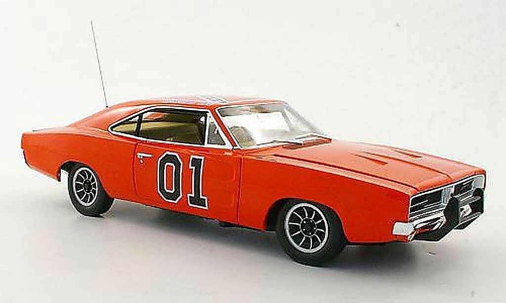 Miniature Dodge Charger 1969 General Lee - Shérif Fais-moi Peur - Échelle 1/43 Norev (12cm)