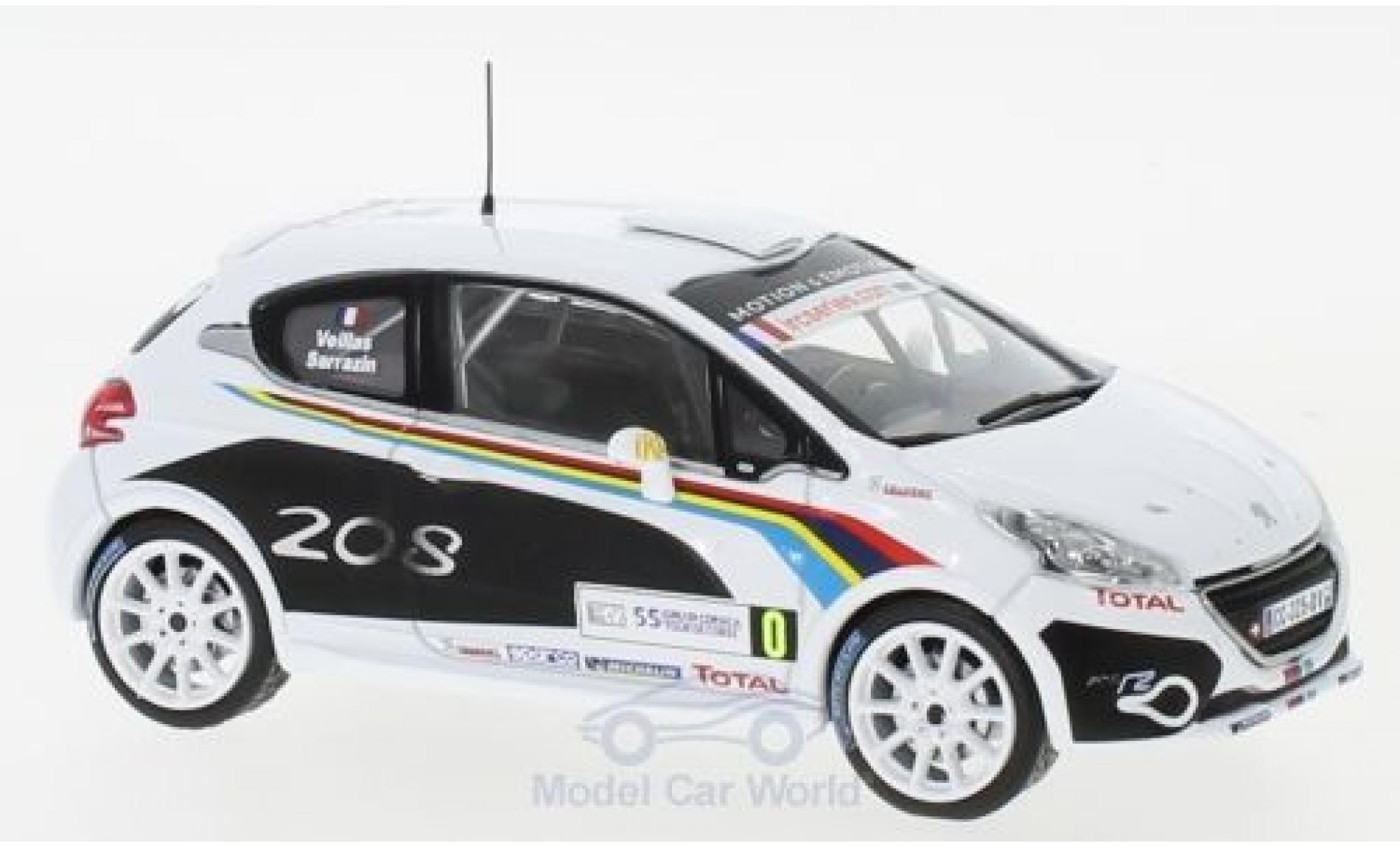 Peugeot 208 R2 Plain Body Version including 4 spare wheels 2013 White IXO  MDCS021 - Miniatures Autos Motos