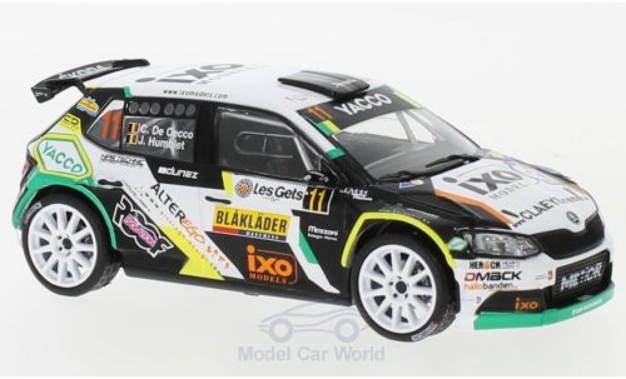 Miniature Skoda Fabia 1/43 IXO R5 No.1 Rallye Condroz 2018 K.Meeke