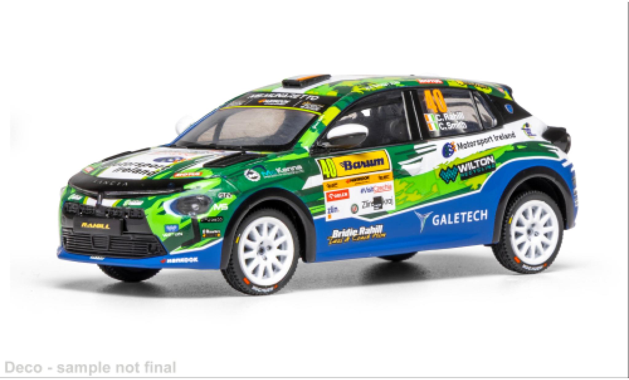 Lancia Ypsilon 1/43 IXO Rally4 HF Barum Rally 2025 #40 C.Rahill/C.Smith 1:43 miniature