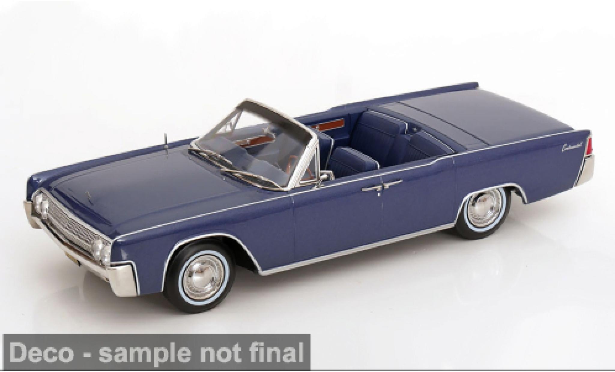 Lincoln Continental 1/18 KK Scale Cabriolet bleue/noire 1963 Lawyer 1:18 miniature