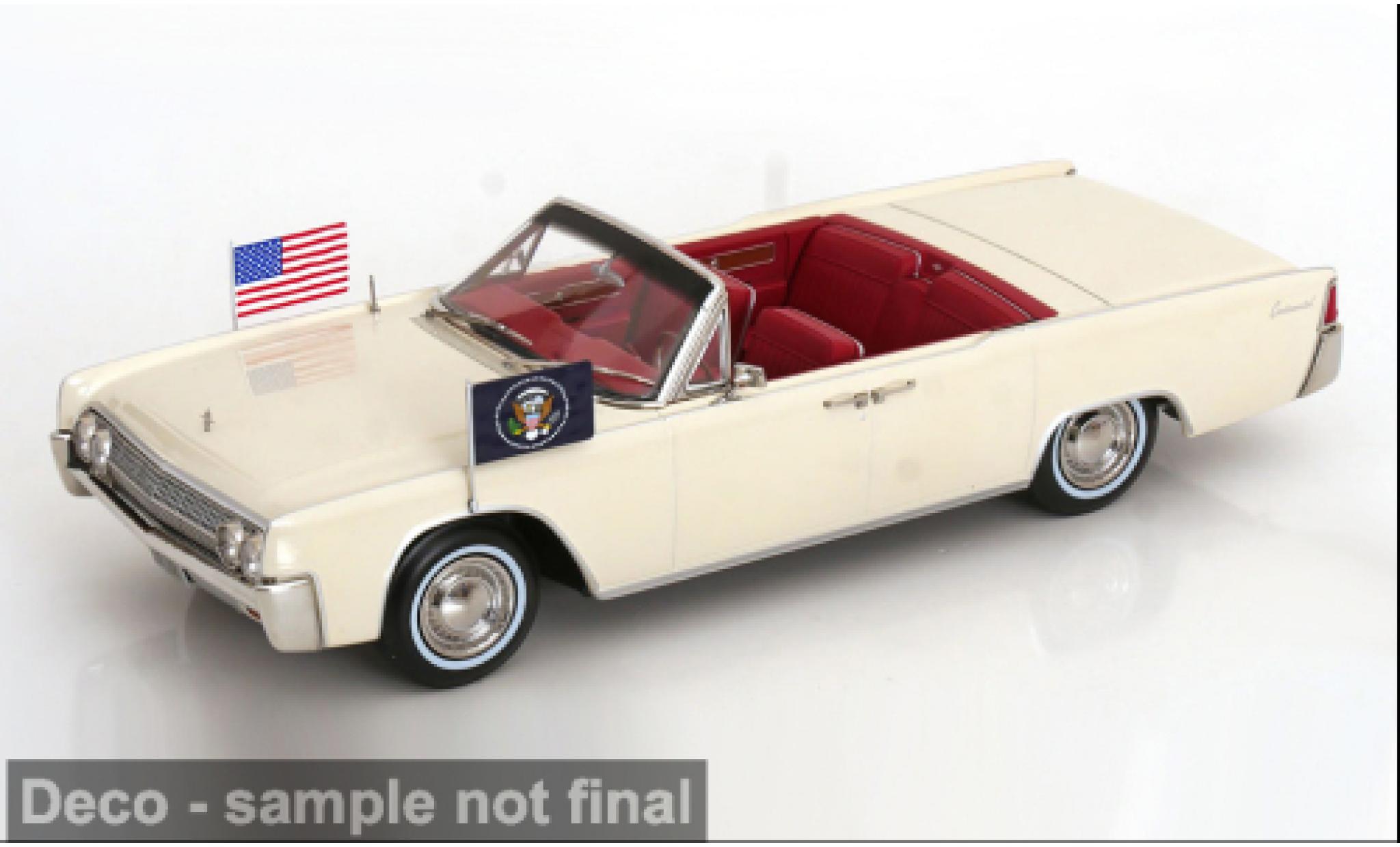 Lincoln Continental 1/18 KK Scale Cabriolet blanche/rouge 1963 John F. Kennedy 1:18 miniature