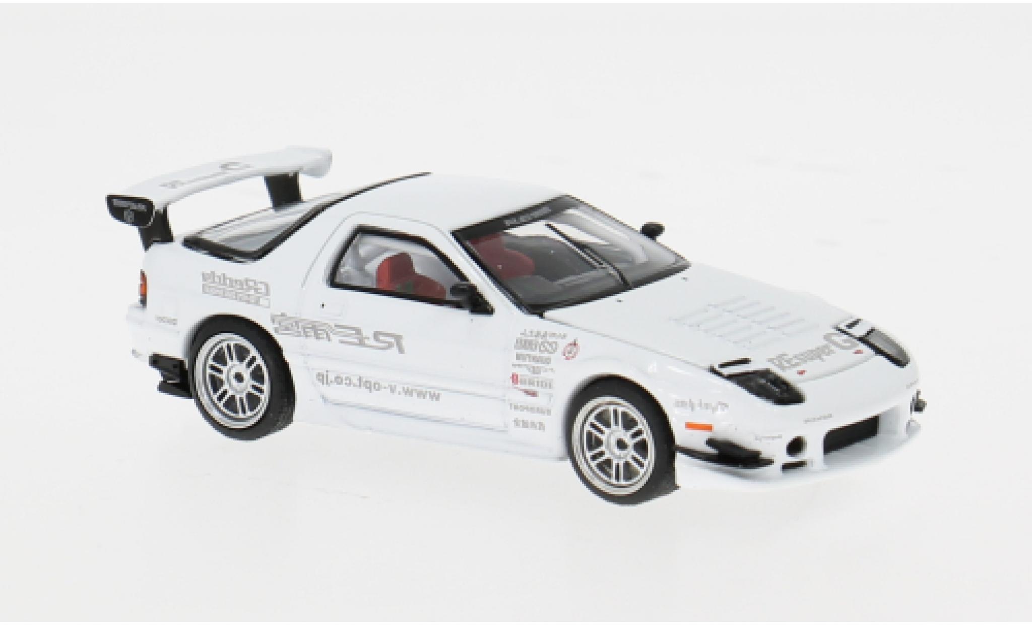 Mazda RX7 1/64 Pop Race (FC3S) blanche 1986 1:64 miniature