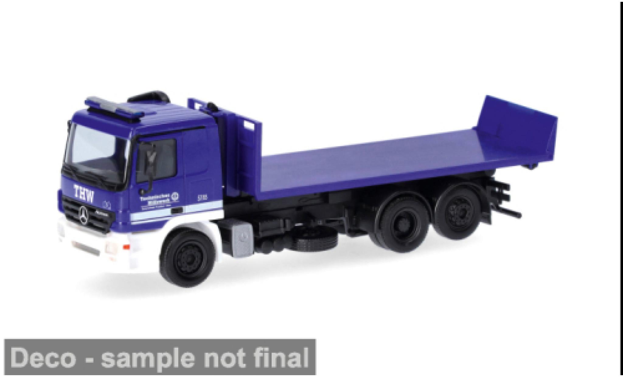 Mercedes Actros 1/87 Herpa bleue/blanche THW Frankfurt/Main 1:87 miniature