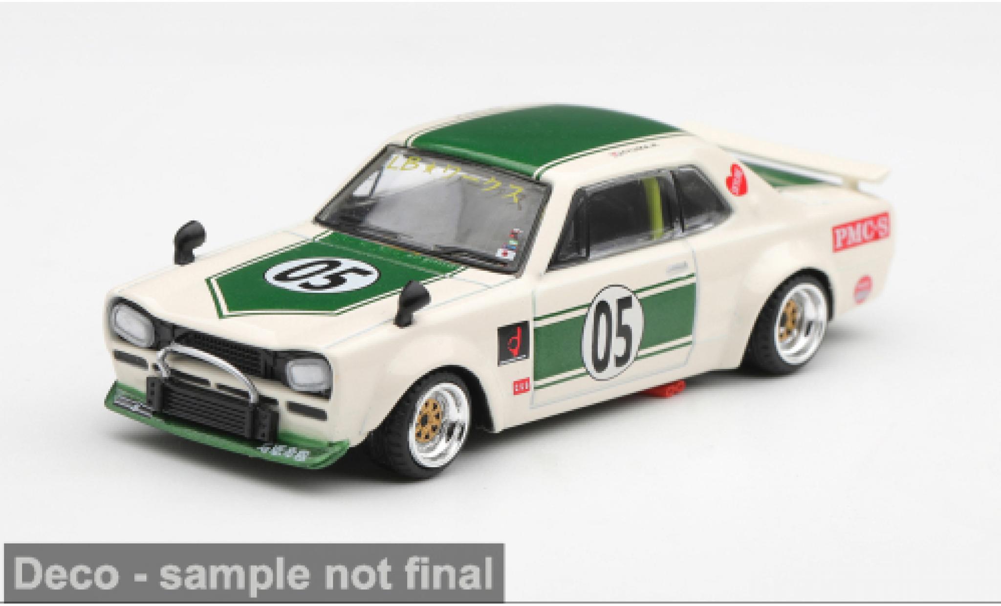 Nissan Skyline 1/64 Mini GT GT-R (KPGC10) blanche/verte 1971 LB-WORKS HAKOSUKA 1:64 miniature